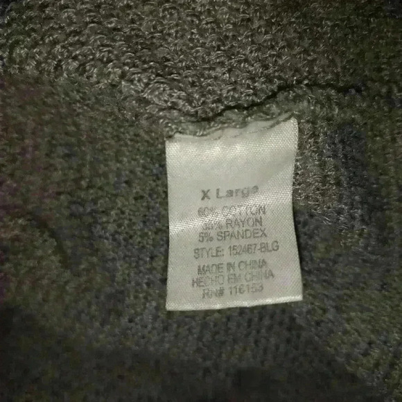 un branded pullover sweater open front criss cross design Normcore Lagenlook - Picture 6 of 6